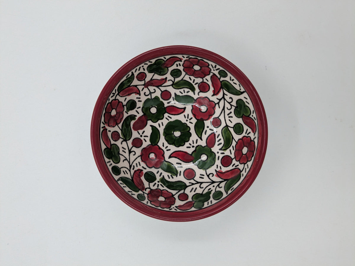 Skål 12 cm - bordeaux/grøn
