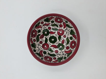 Skål 12 cm - bordeaux/grøn