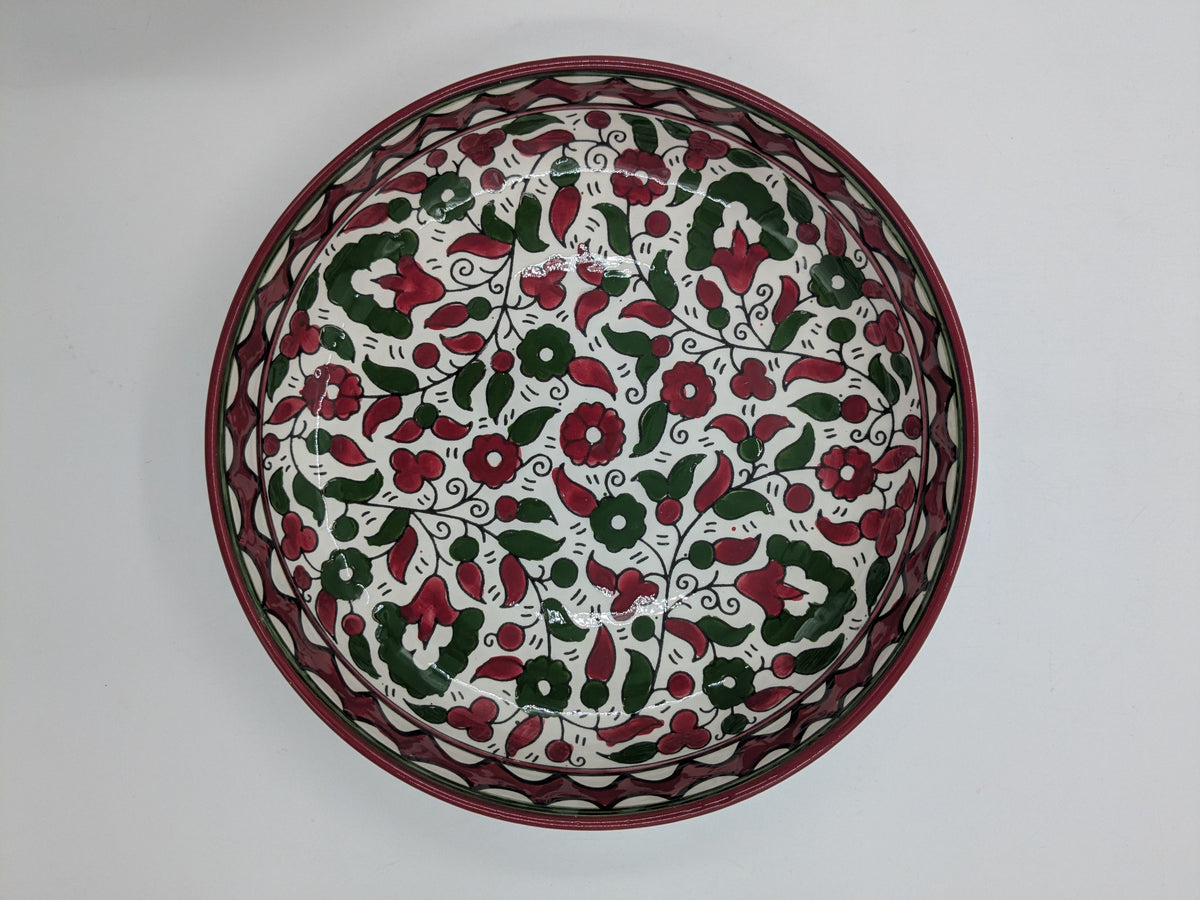 Serverings skål 18 cm - bordeaux/grøn