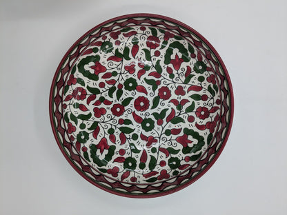Serverings fad 23 cm - bordeaux/grøn