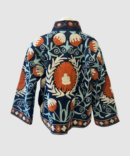 Suzani Jakke Denim– Håndbroderet fra Kashmir