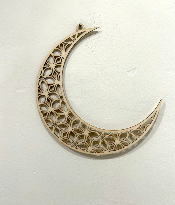 Håndlavet Ramadan måne i træ
