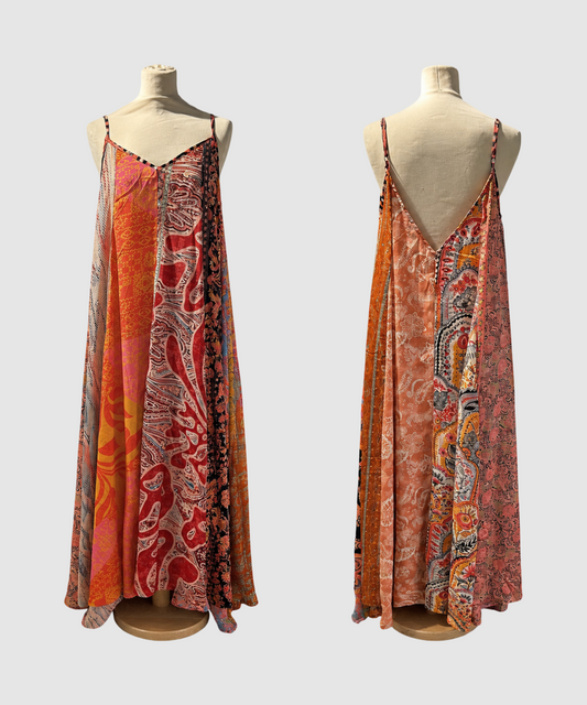 Maxi kjole i ren silke - Plus Size Myra