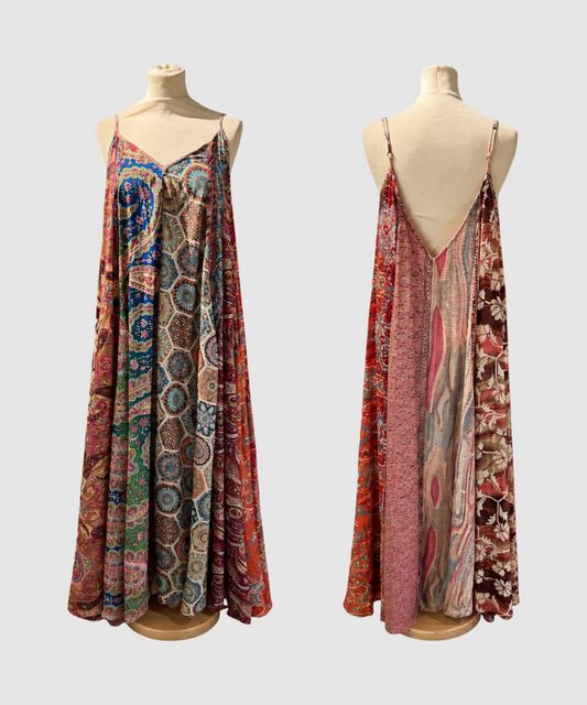 Maxi kjole i ren silke - Plus Size Navya