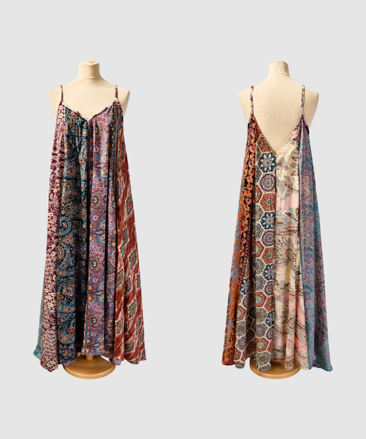 Maxi kjole i ren silke - Plus Size Saanvi