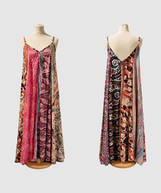 Maxi kjole i ren silke - Plus Size Riddhi