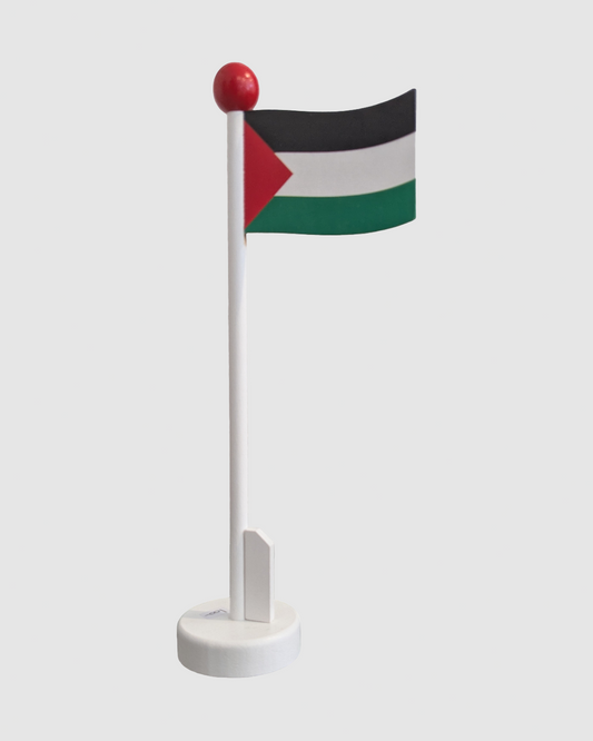 Bordflag i træ med det palæstinensiske flag