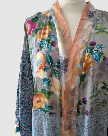 Plussize silke kimono fra Indien - Dhru