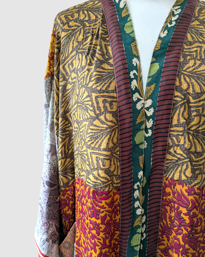 Plussize silke kimono fra Indien - Anaya