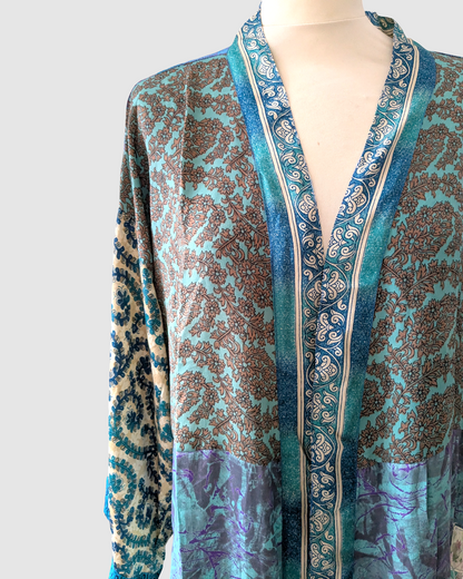 Plussize silke kimono fra Indien -Damini