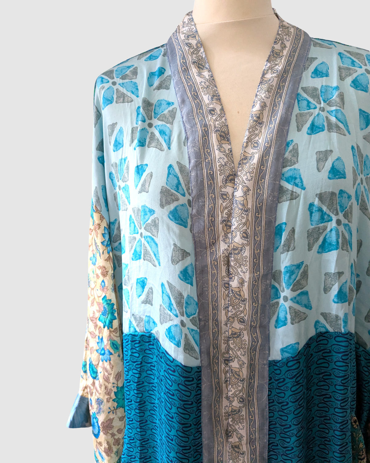 Plussize silke kimono fra Indien -Charita