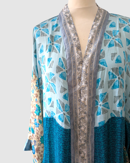 Plussize silke kimono fra Indien -Charita