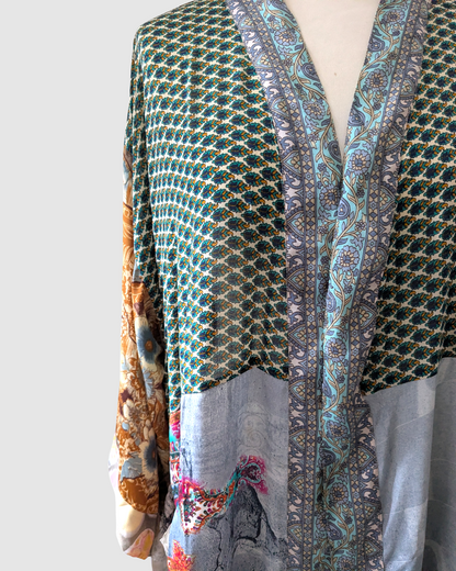 Plussize silke kimono fra Indien - Anuska