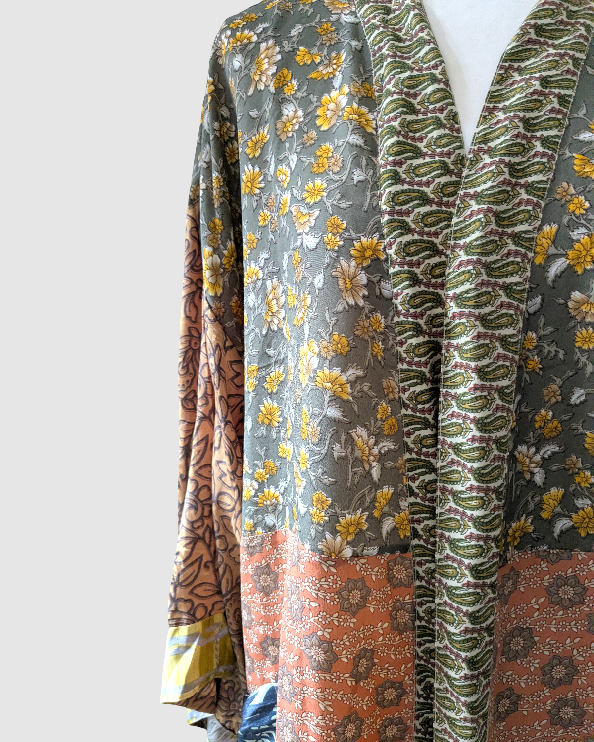 Plussize silke kimono fra Indien - Amara
