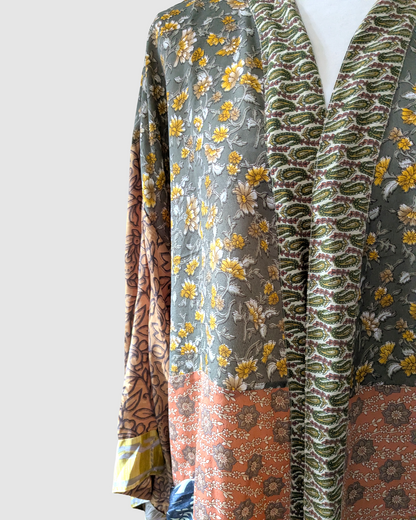 Plussize silke kimono fra Indien - Amara