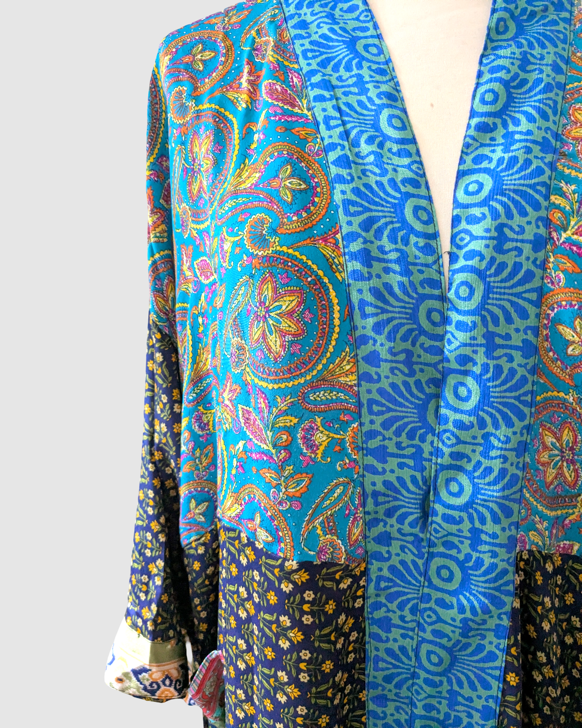 Plussize silke kimono fra Indien -Harini