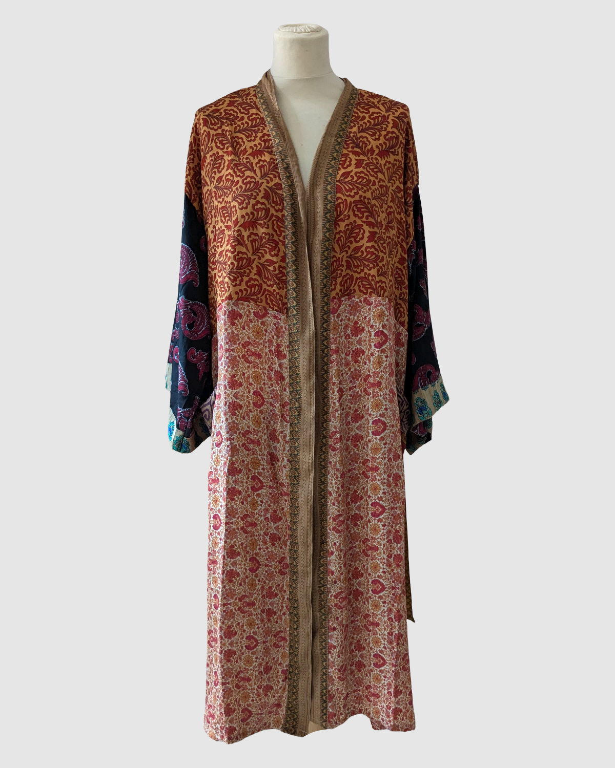 Plussize silke kimono fra Indien - Niba