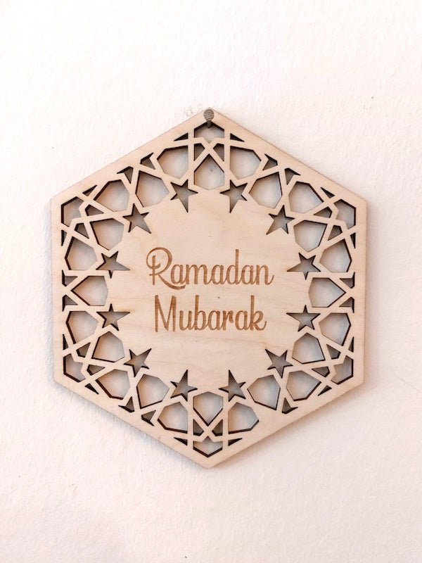 Håndlavet stort Ramadan Mubarak skilt
